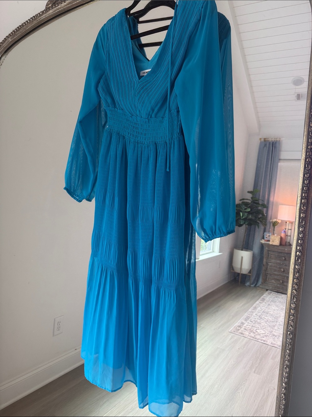 Steve Madden Blue Chiffon Midi Dress